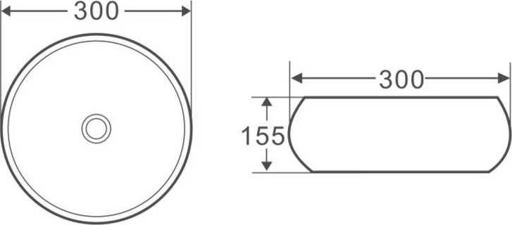 Раковина накладная 30 см Belbagno BB1114