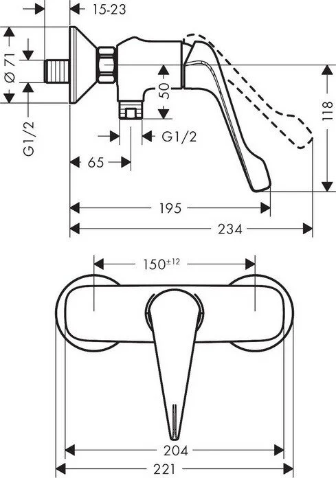 Смеситель для душа Hansgrohe Novus 71926000 хром