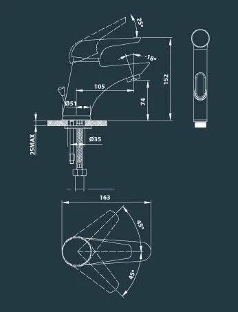 Смеситель для раковины Edelform Ocker OC1815 хром