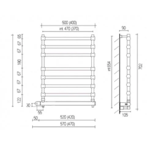 Полотенцесушитель электрический Margaroli Sole 56508WHB белый