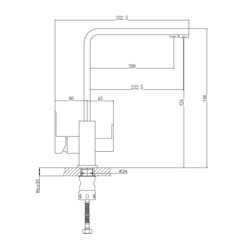 Смеситель для кухни Haiba HB76803-7 черный