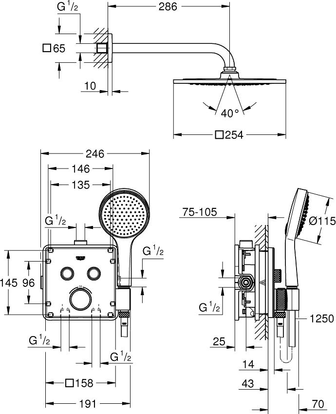 Душевой гарнитур Grohe Grohtherm SmartControl 34742000