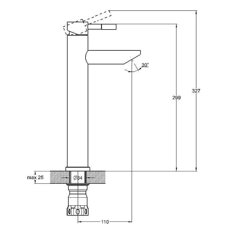 Смеситель для раковины Solone Eza EZA1-C090 серый