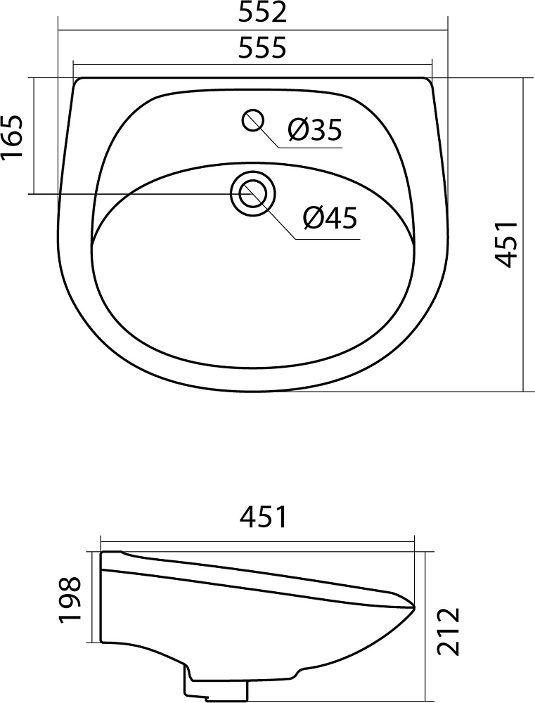 Раковина Santek Бриз 1WH110460 55 см.