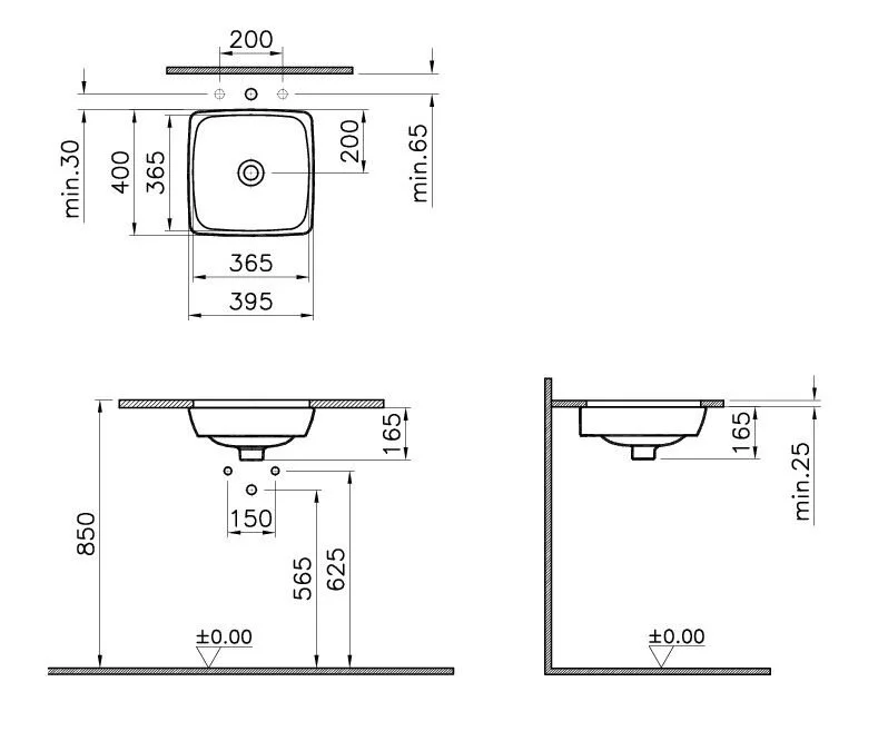 Раковина VitrA Metropole 5666B003-1083 белый