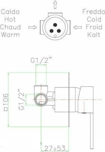 Смеситель для душа белый Fiore Kevon 81WX7515