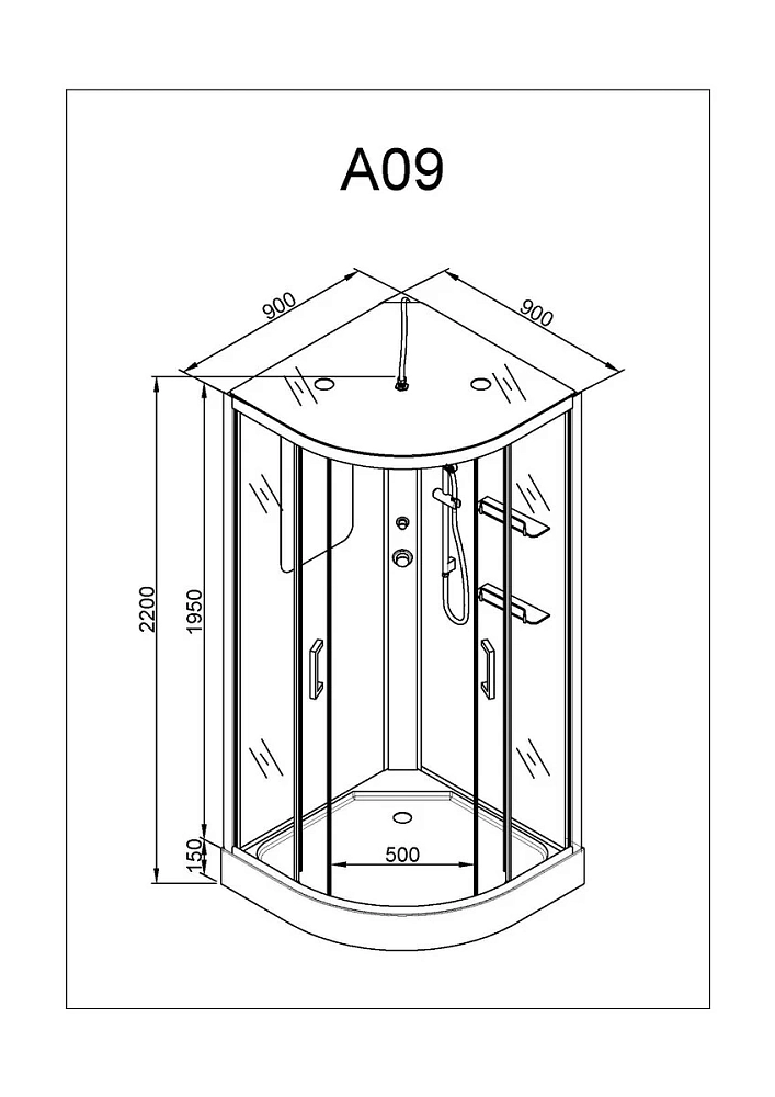 Душевая кабина Deto A A09GM