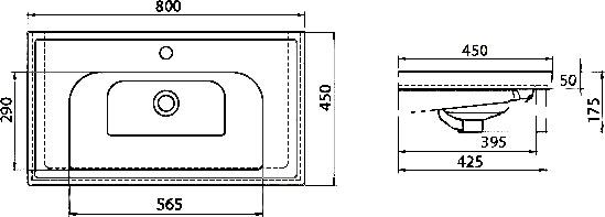 Раковина Opadiris Frame 80 031200-u, белый