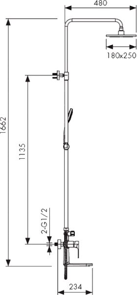 Душевая система Kaiser Linear 59182, хром