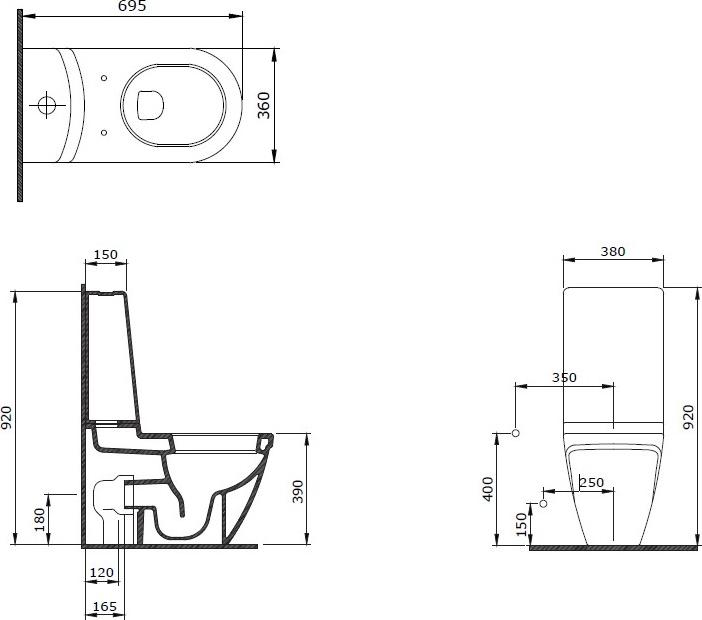 Бачок для унитаза Bocchi Taormina Arch 1126-001-0120, белый