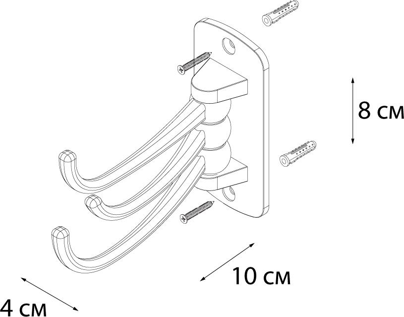 Крючок поворотный тройной Fixsen FX-505C хром