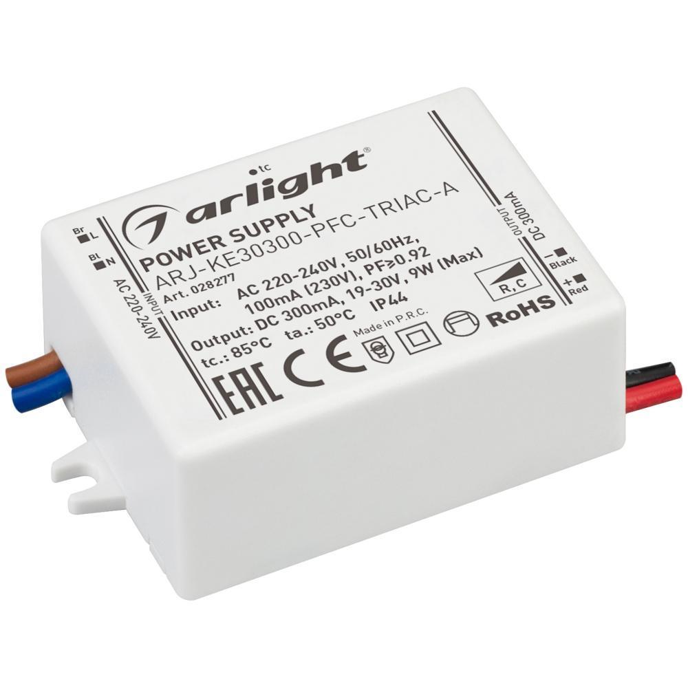 Драйвер Arlight ARJ-KE30300-PFC-Triac-A 19-30V 9W IP44 0,3A 028277