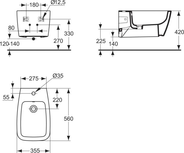 Подвесное биде Ideal Standard Ventuno T515101