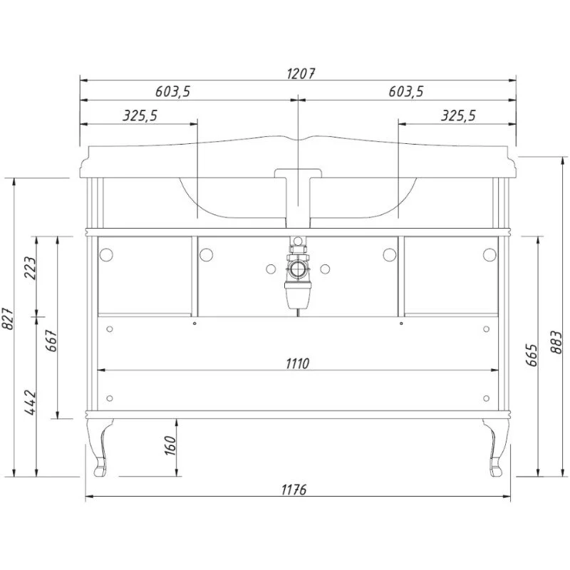 Тумба под раковину Caprigo Borgo 33416-B231 белый