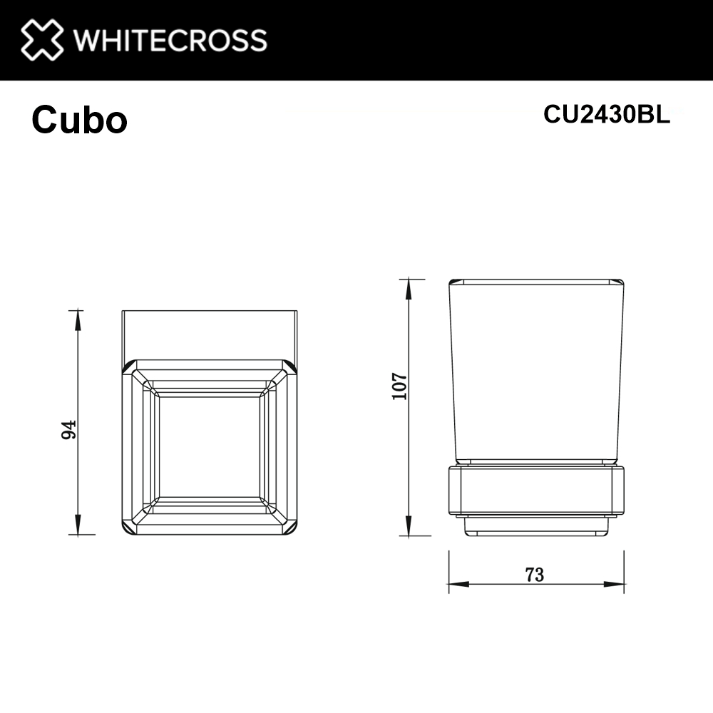 Стакан подвесной Whitecross Cubo CU2430BL черный матовый