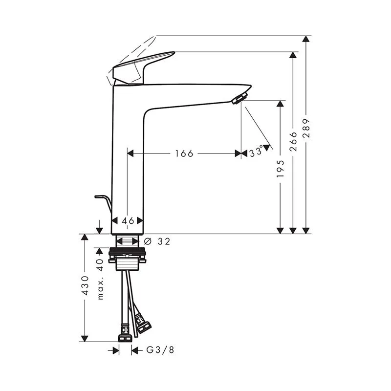 Смеситель для раковины Hansgrohe Logis 71090670 черный