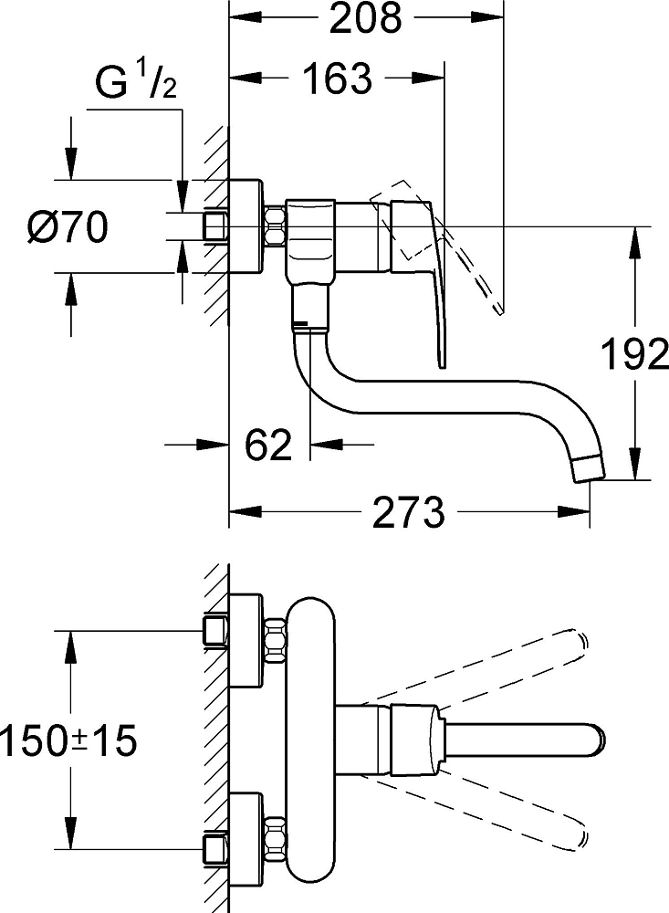 Смеситель Grohe Eurostyle Cosmopolitan 33982002 для кухонной мойки