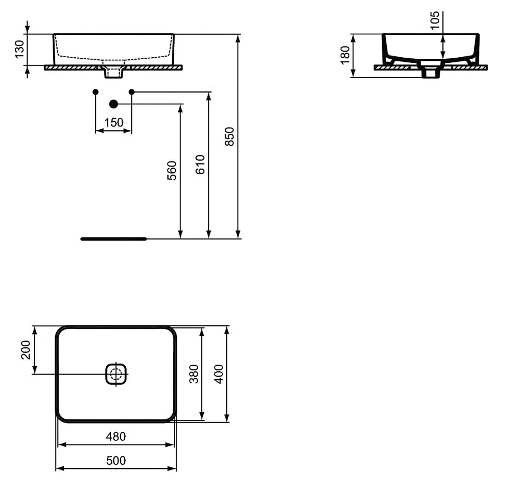 Раковина накладная Ideal Standard Strada II T296701 белый