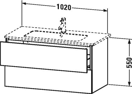 Тумба под раковину Duravit L-Cube LC62422222 102 два ящика, белая