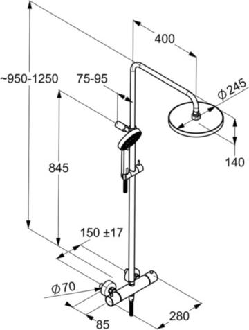 Душевая стойка Kludi A-QA Dual Shower System 6619505-00, хром