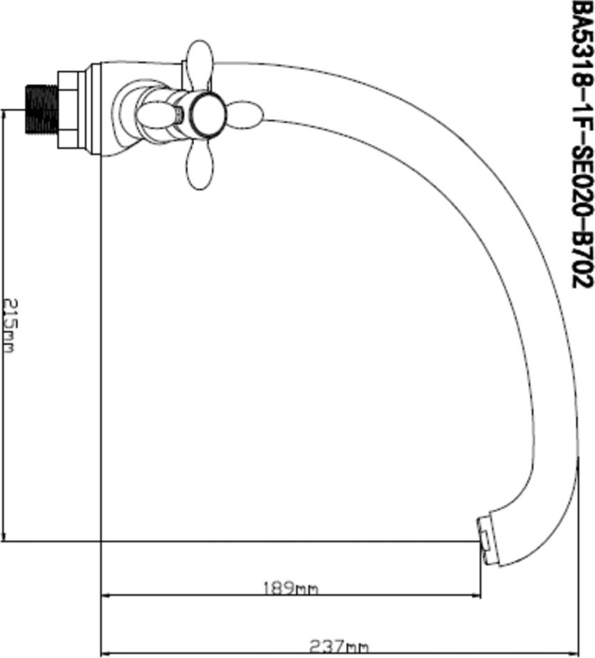 Смеситель для кухни BOOU BA5318-1F-SE020-B702, хром