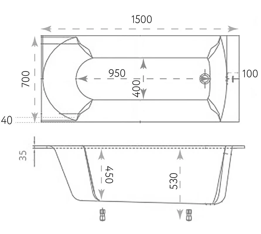 Ванна из искуственного камня Marmo Bagno MB-GL150-70 белый