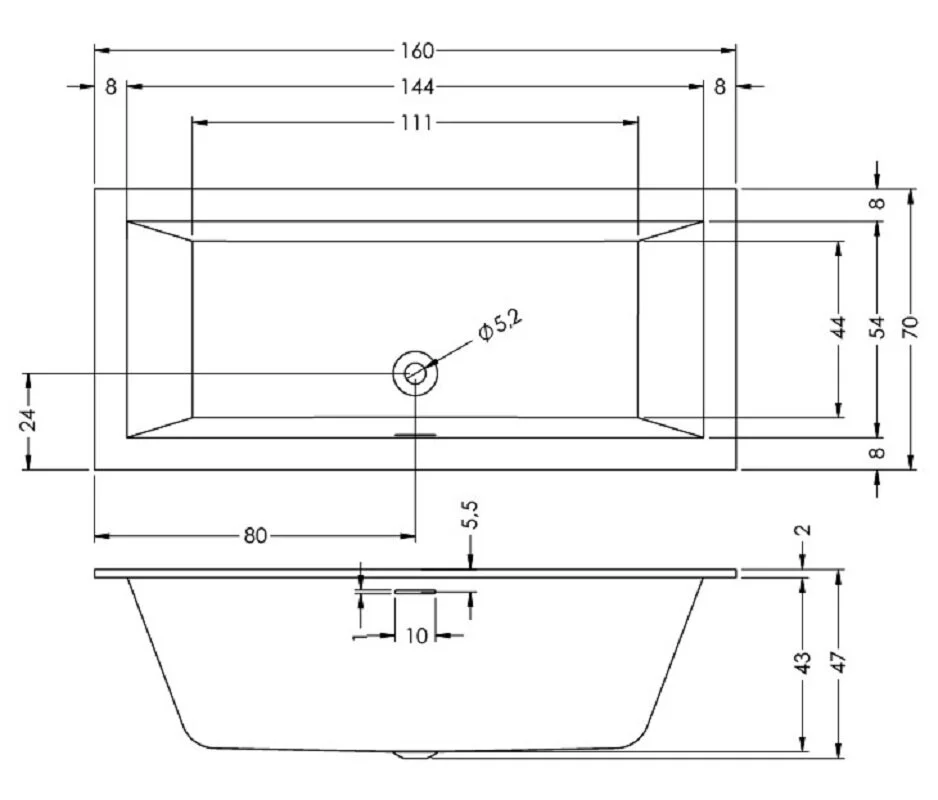 Акриловая ванна Riho Rething Cubic B104013005 белый