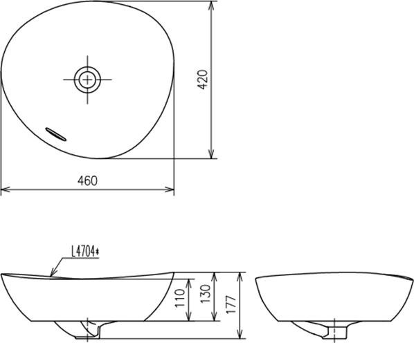 Раковина 46 см TOTO TA LS903MTVE#CMW, белый