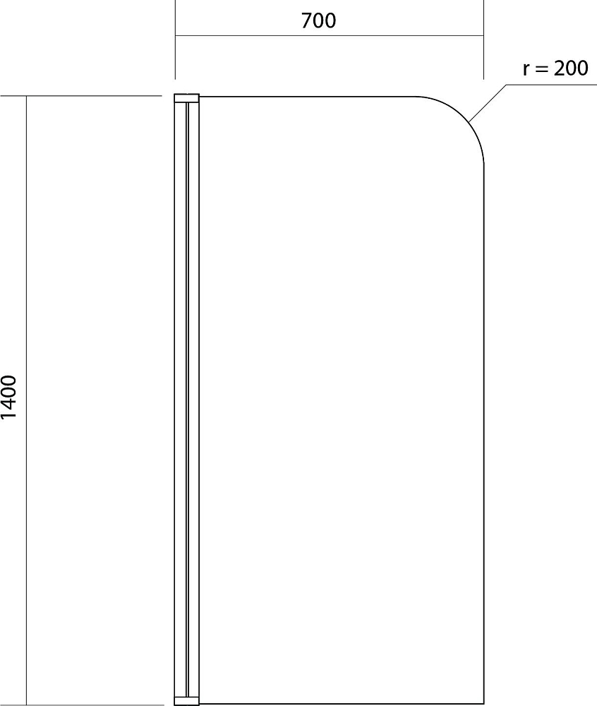 Шторка для ванной 140x70 Cersanit Easy одинарная PN-EASY*70