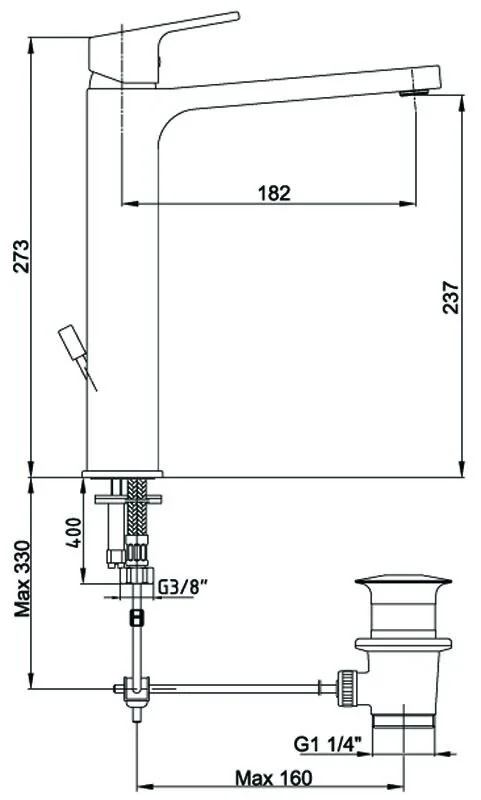 Смеситель для раковины E.C.A Tiera 102188014ex хром