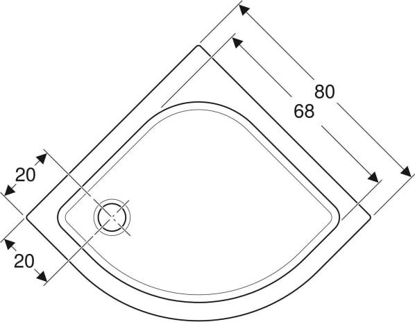 Поддон для душа 80х80 см Geberit Renova 652200000, белый
