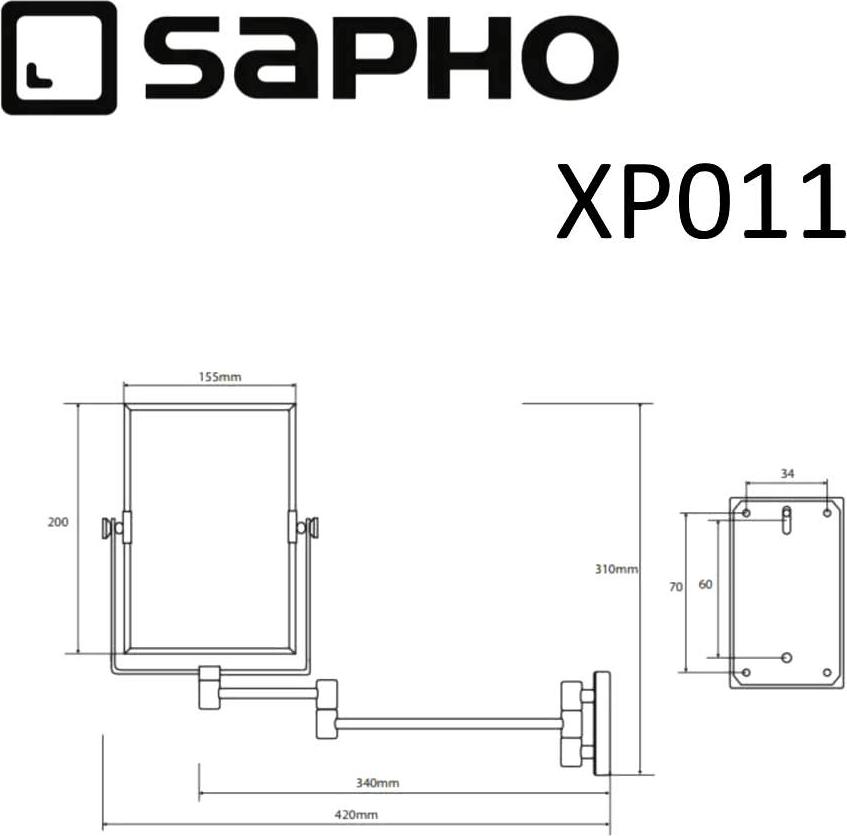 Косметическое зеркало Sapho Simple Line XP011, хром