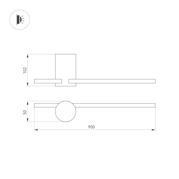 Настенный светодиодный светильник Arlight Sp-Vinci-S900x55-10W Day4000 033550