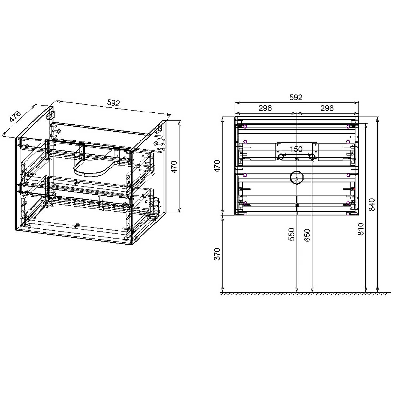 Тумба под раковину Vincea Luka VMC-2L600NO 60 см, натуральный дуб N.Oak