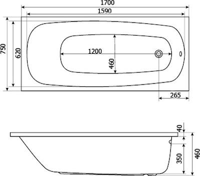 Акриловая ванна Excellent Layla 170х75 WAEX.LAY17WH