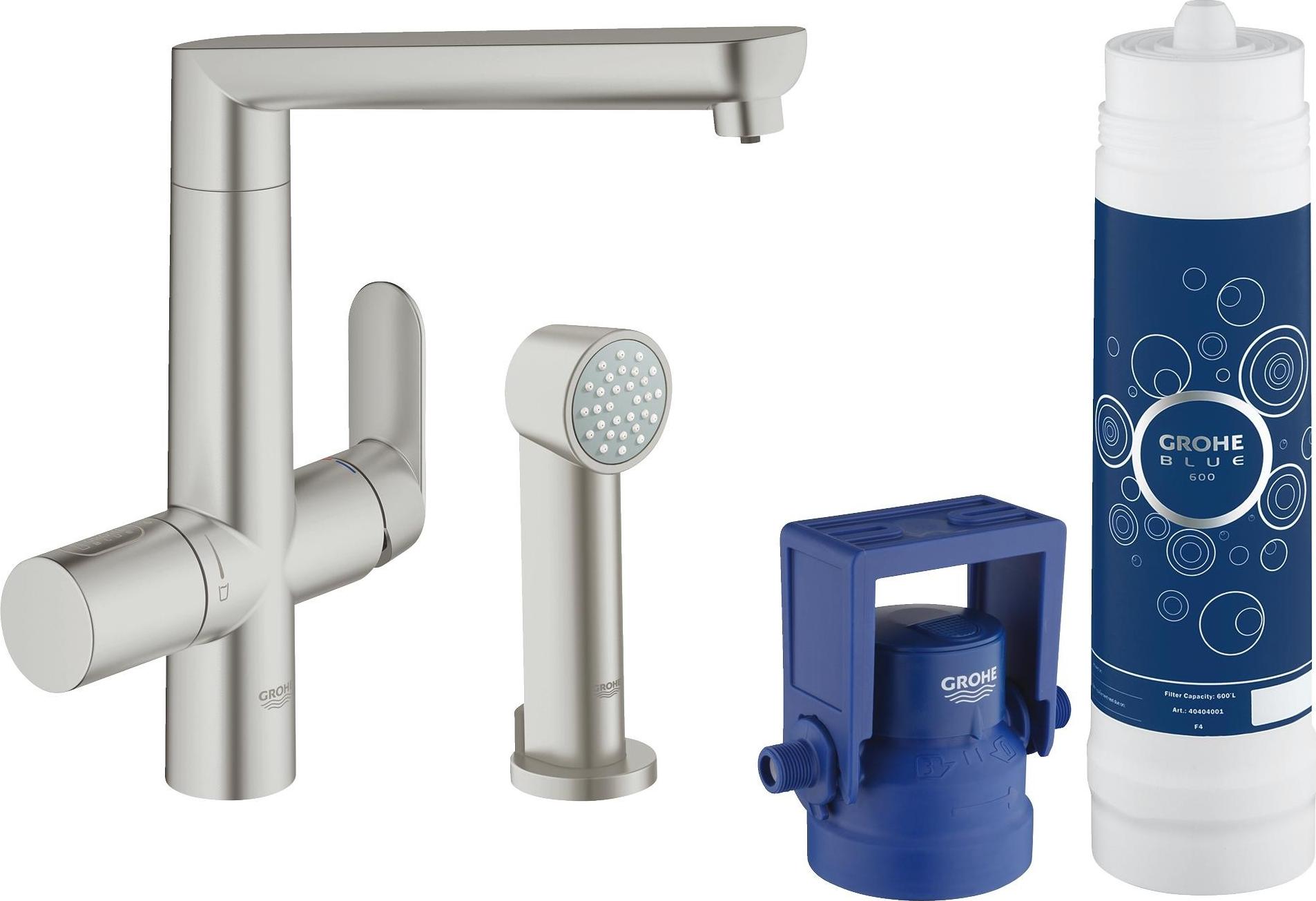 Смеситель для кухонной мойки Grohe Blue 31354DC1 суперсталь