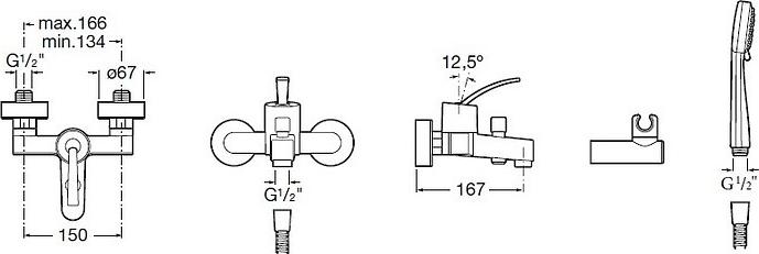 Смеситель для ванны Roca Moai 5A0146C02