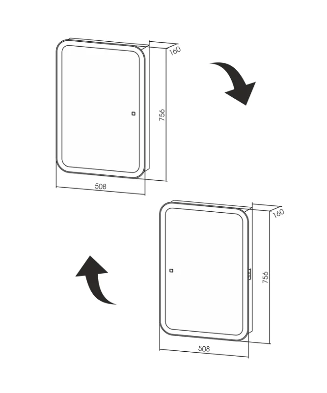 Зеркальный шкаф Silver Mirrors Фиджи flip LED-00002471 хром, белый