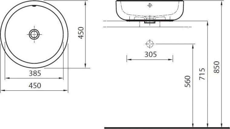 Раковина 45 см Kolo Ego K12145000