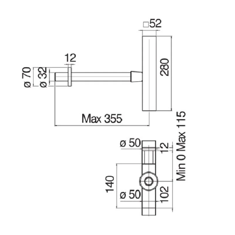 Сифон для раковины Nobili AV00102/3BM черный