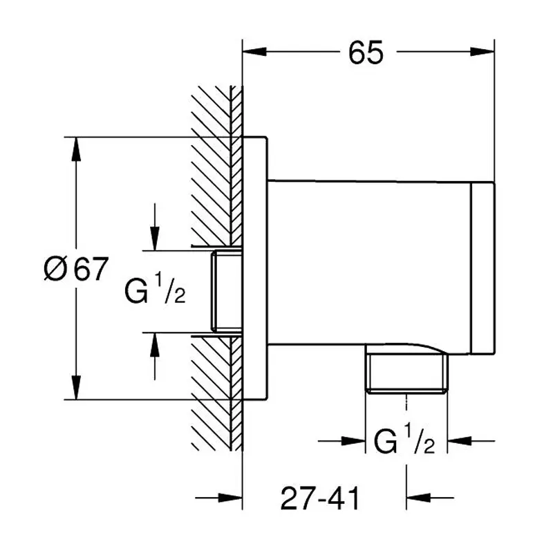 Шланговое подсоединение Grohe Tempesta 28671001 хром