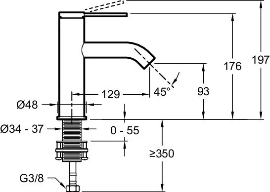 Смеситель Jacob Delafon Grands Boulevards E77958-4AND-2MB для раковины, латунь