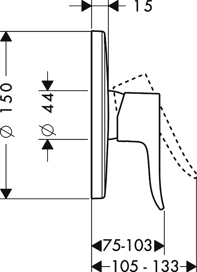 Смеситель для душа Hansgrohe Metris 31685000, хром