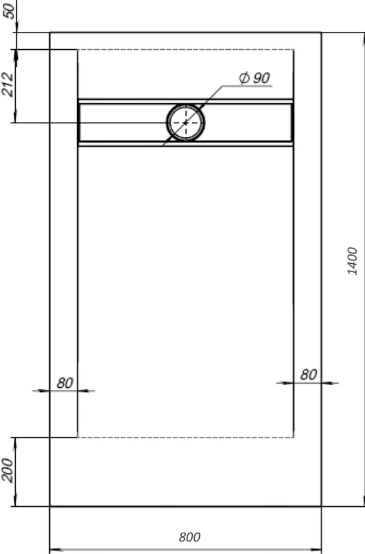 Поддон для душа STWORKI Эстерсунд 140x80 265000 белый камень