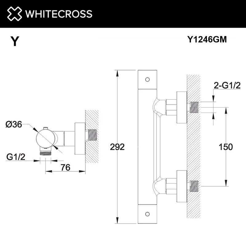 Смеситель для душа Whitecross Y Gunmetal Y1246GM черный