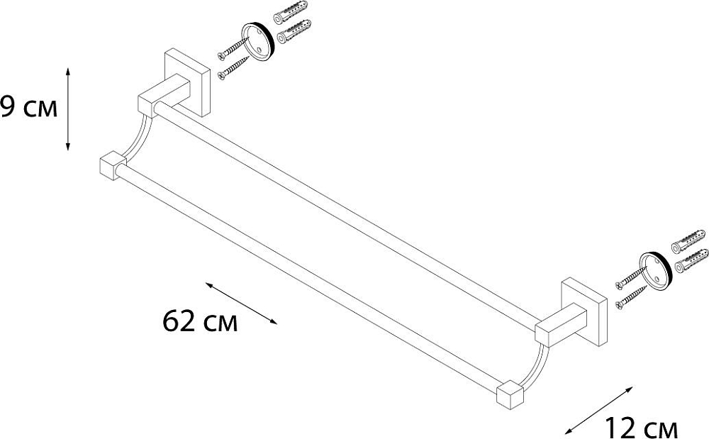 Полотенцедержатель Fixsen Metra FX-11102 хром