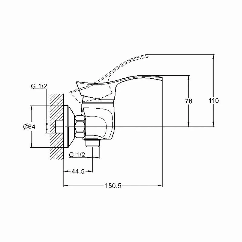 Смеситель для душа Solone Lun LUN5-A031 хром