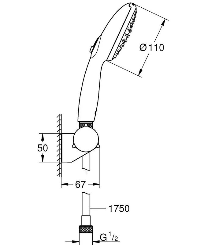 Душевой гарнитур Grohe Tempesta 2760130E хром