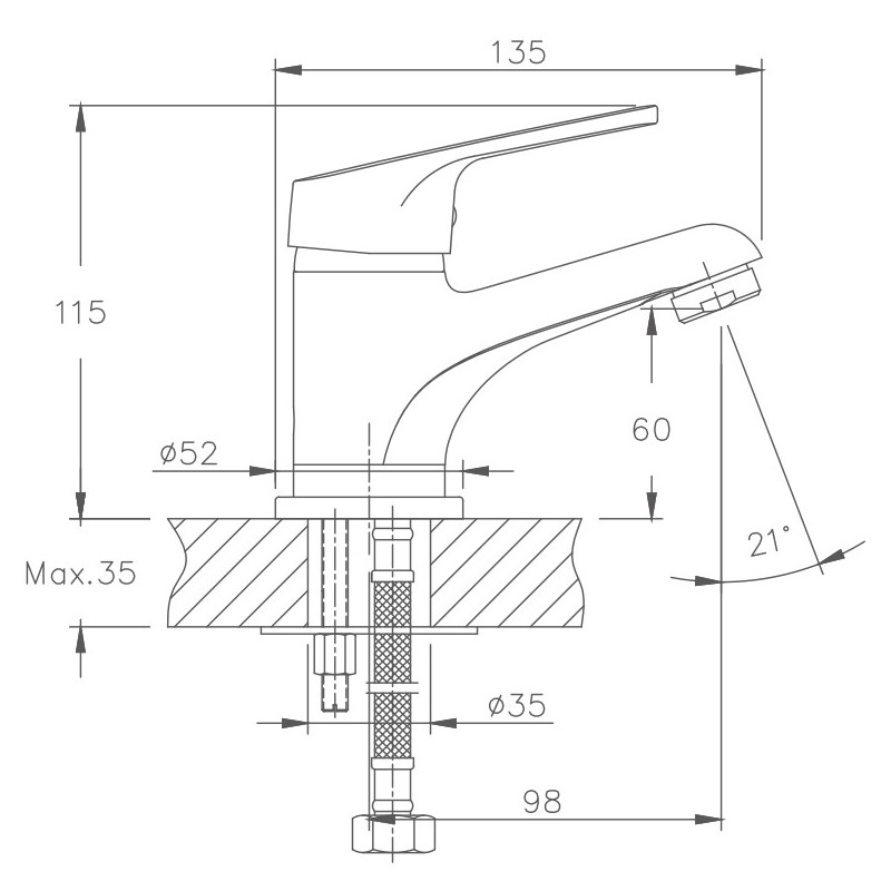 Смеситель для раковины Haiba HB1016 хром