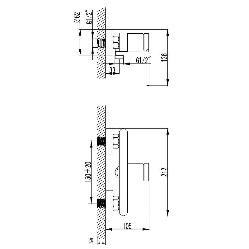 Смеситель для душа AQUAme Asti AQM6413BG золото